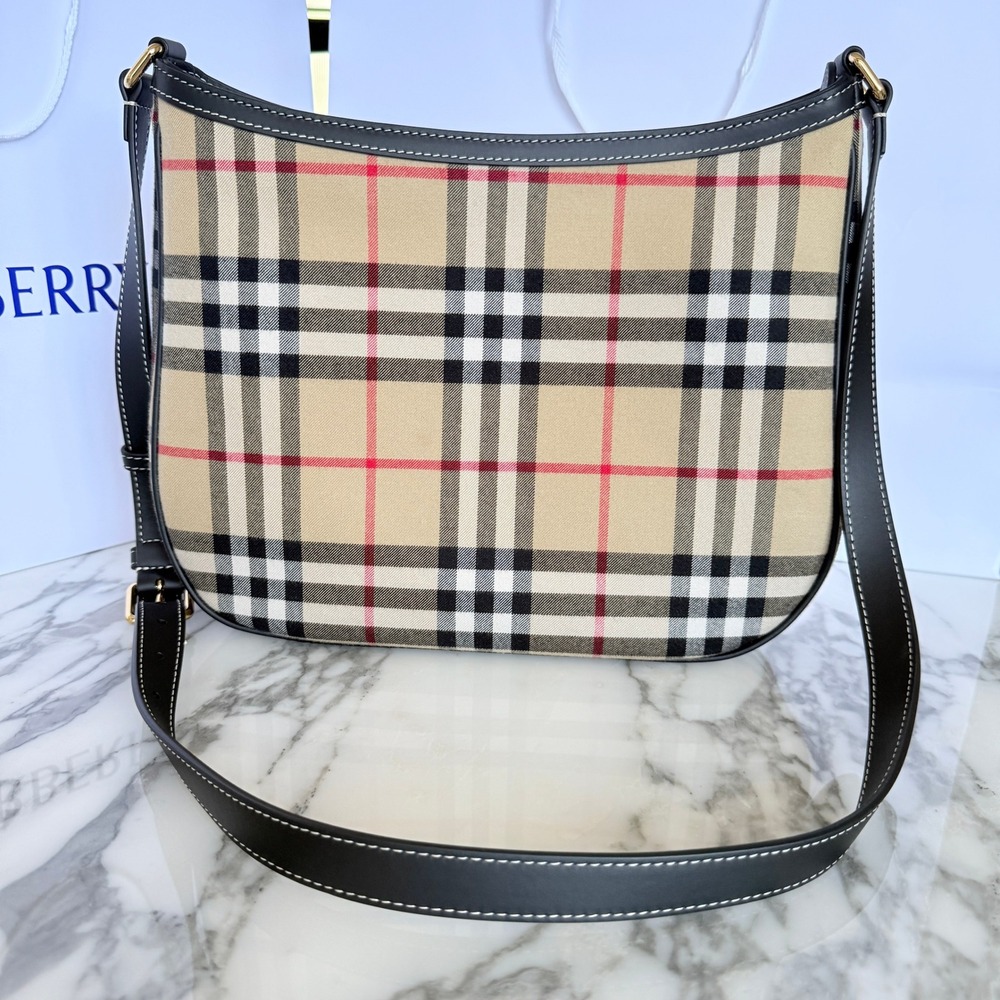 Burberry Small Vintage Check Hobo‎ Shoulder Bag Archive Beige 8111415